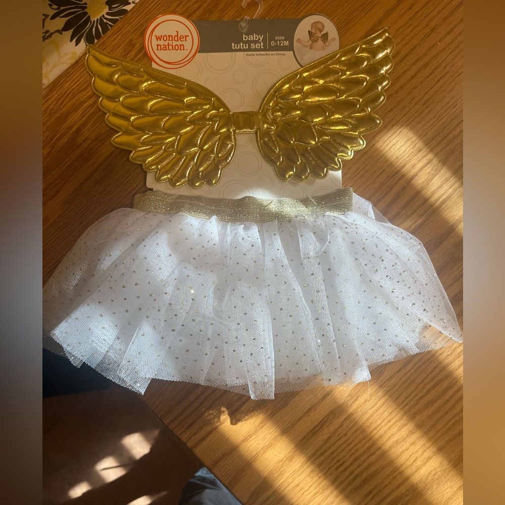 Angel Wings Tutu Set Baby Infant 0-12 Months Photo Prop Wonder Nation New w/Tag